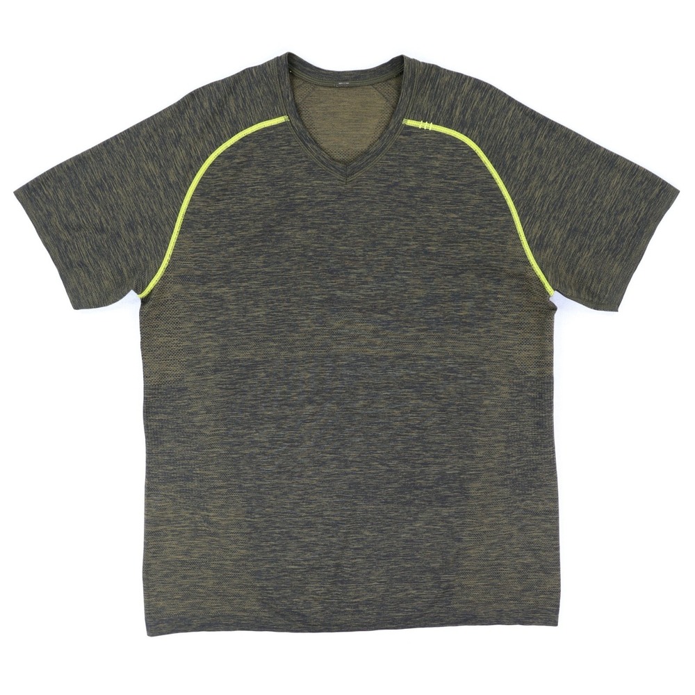 Lululemon Metal Vent Tech Shirt Mens XL Green Short Sleeve V Neck Work Out